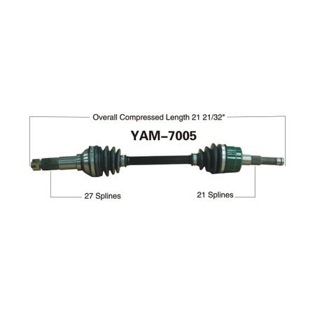 Wide Open OE Replacement CV Axle for YAM FRONT L YFM660F GRIZZ 02 YAM-7005